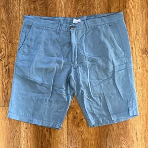 Sorrento 100% Linen Shorts Mens Size US 40 EUR 56 40 Made in Italy Blue Resort